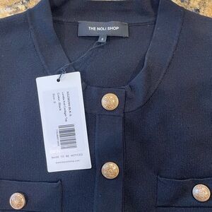 Noli Navy Cardigan with Gold Buttons